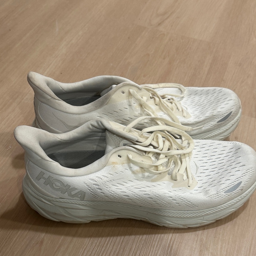 Hoka men's  Cream Athletic Shoes